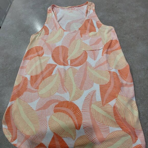 JOE FRESH "Boyfriend" Women's Orange Graphic Print Sleeveless Tank/Tunic - Med - Picture 6 of 10